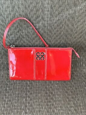 Coach Julia Red Patent Leather Clutch Wristlet Wallet
